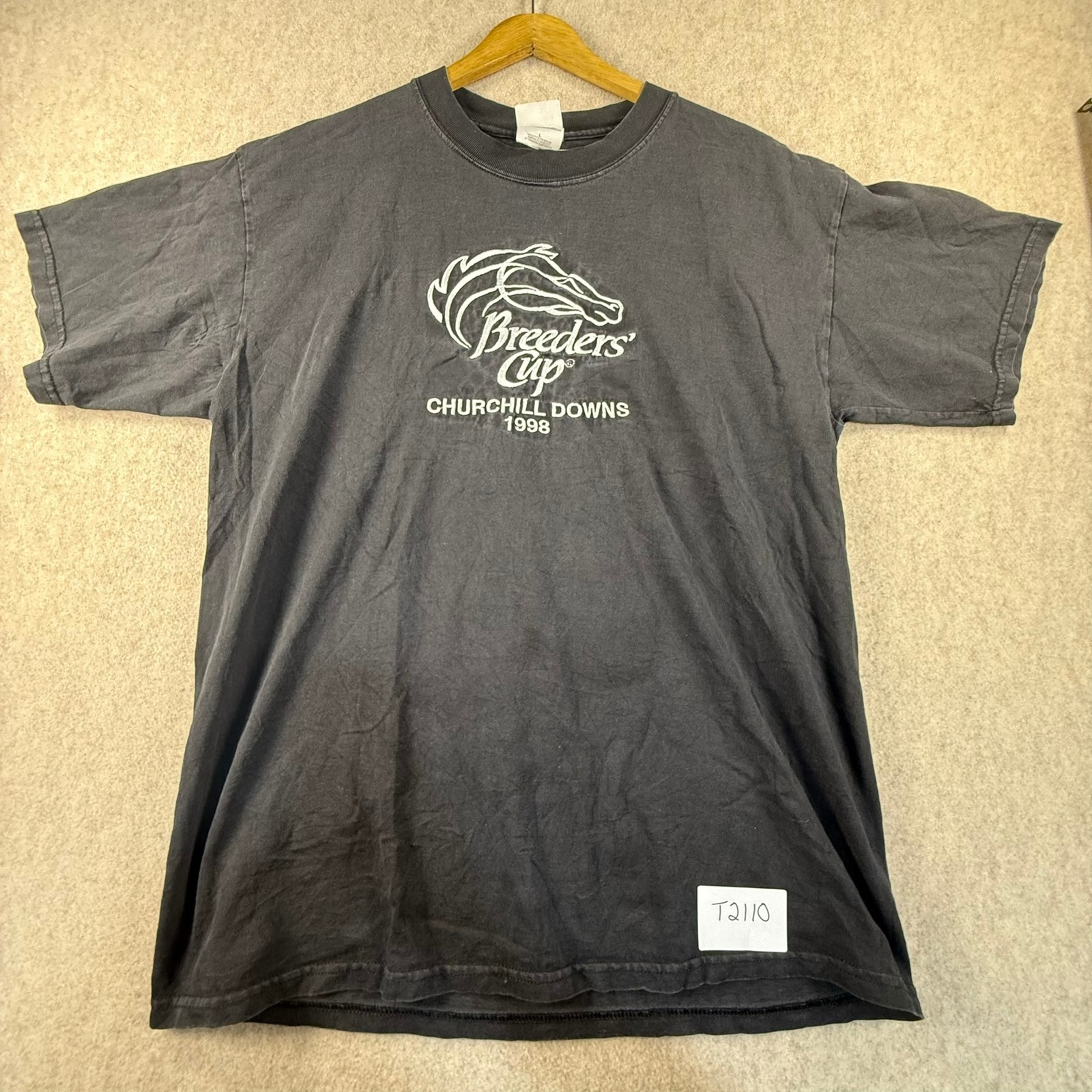 Vintage 1998 Breeders Cup Churchill Downs TShirt Mens Large Black Horse Racing